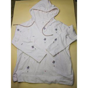 Lou and Grey pullover with embroidered palm trees and other items all over. Size